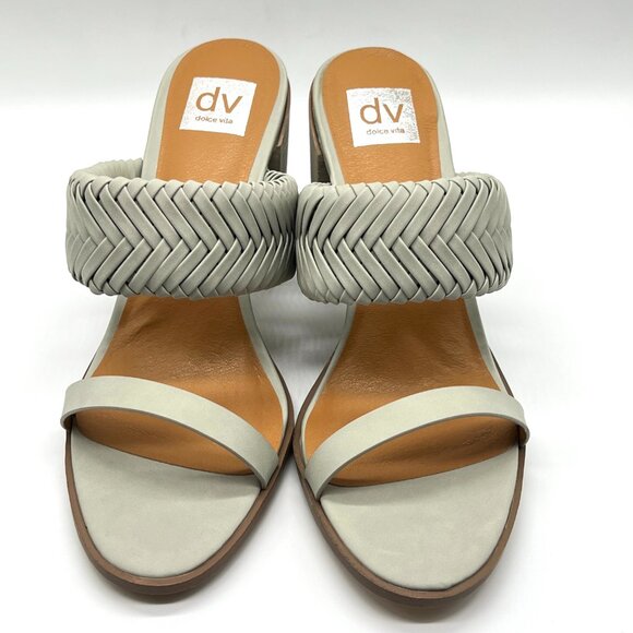 DV‎ Dolce Vita Womens Size 11 Bambi Sage Green Woven Heels Mules Sandals Shoes - Picture 2 of 14